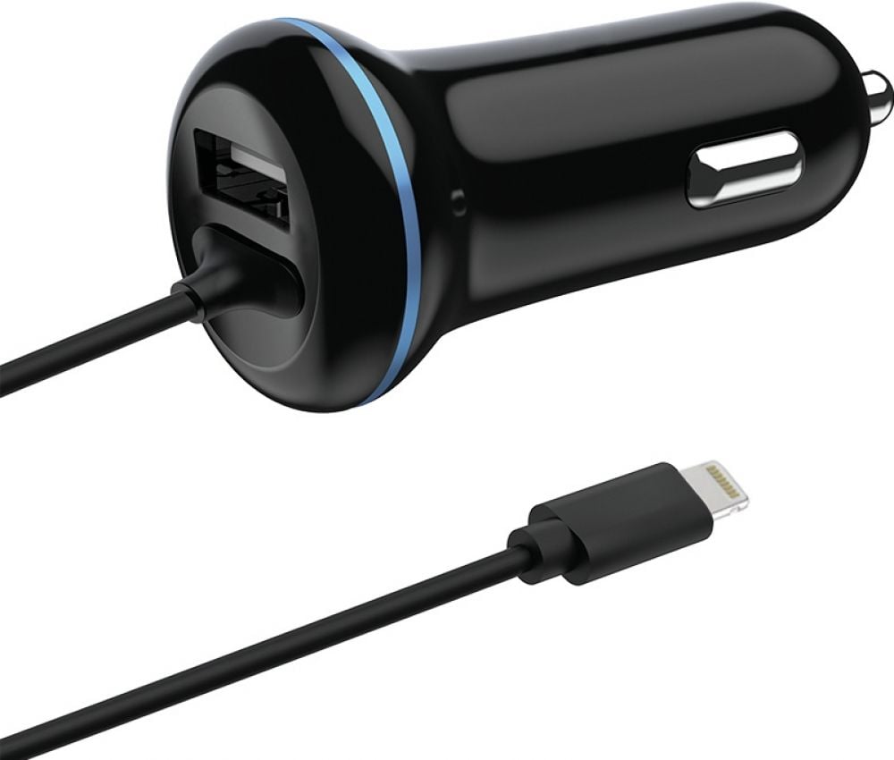 2GO USB-Kfz-Lader Lightning 12V/24V 2,4A, zwart