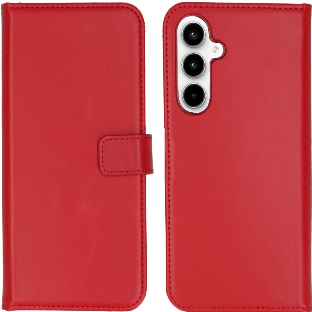 Selencia Echt Lederen Bookcase Samsung Galaxy A35 - Rood