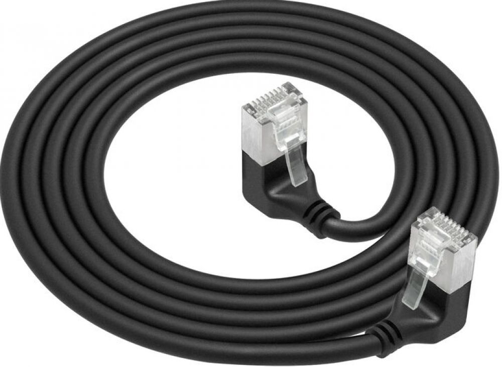CAT6A UFTP SL D/D-ANG BK 0.50M. 1 stk