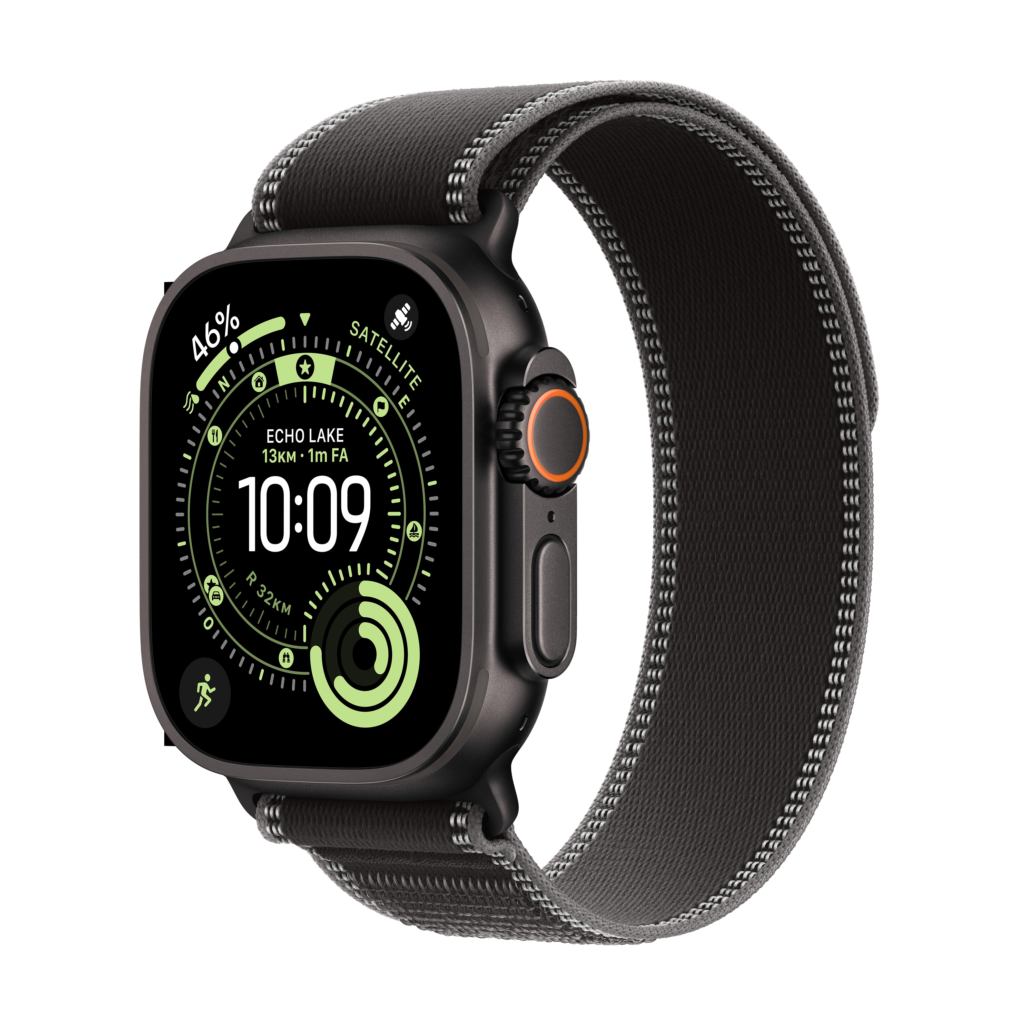APPLE Apple Watch Ultra 3 GPS + Cellular Trail-bandje M/L, Zwart - Smartwatch