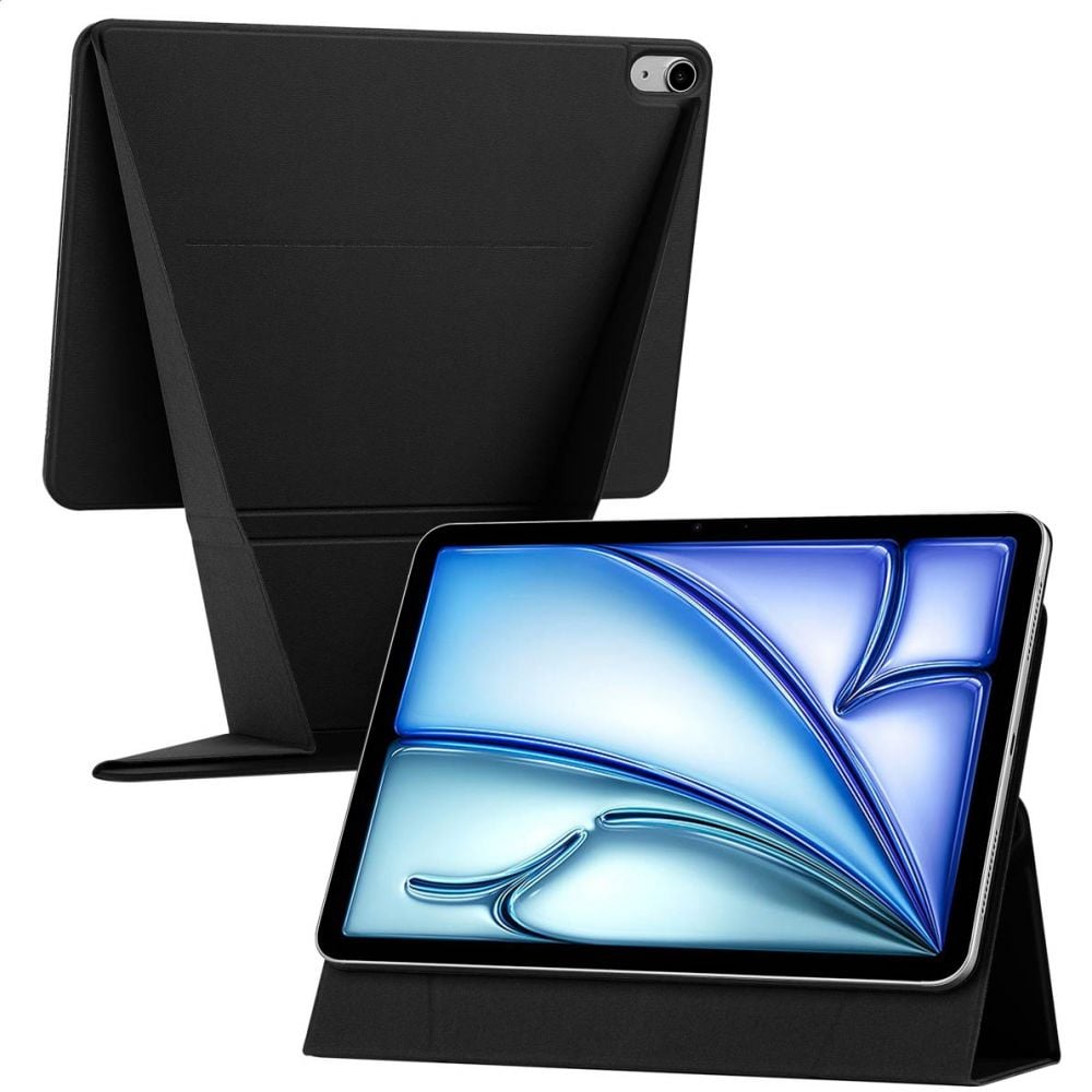 ACCEZZ – High Stand Tablet Case – Bookcase 11″ – Kunst‑leder – Magnetische bevestiging – Verstelbare kijkhoek – zwart