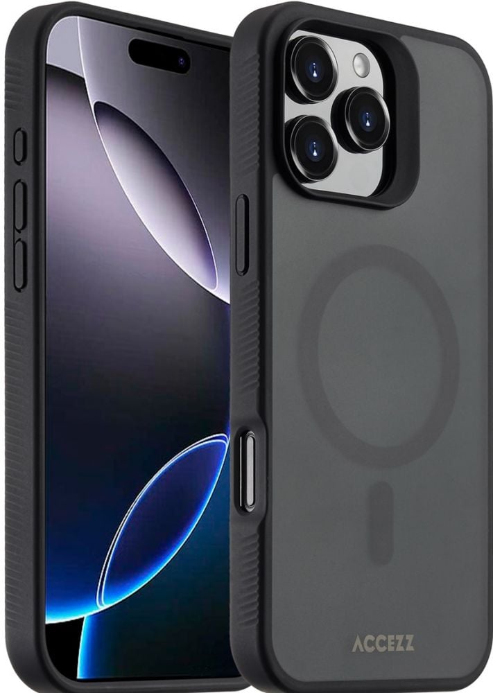 ACCEZZ Accezz Rugged Frosted Backcover met MagSafe iPhone 16 Pro Max - Zwart