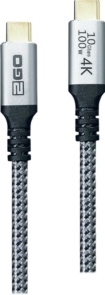 2GO Schnellladekabel USB-C 100W 10Gbps Thunderbolt 1,2m
