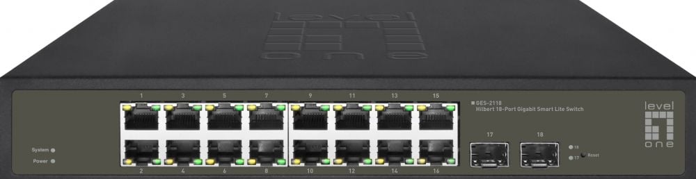 LevelOne Switch 16x GE GES-2118 2xGSFP 19"