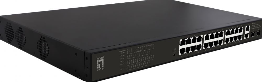 LevelOne Switch 28x GE GEP-2821 19" 390W 24xPoE