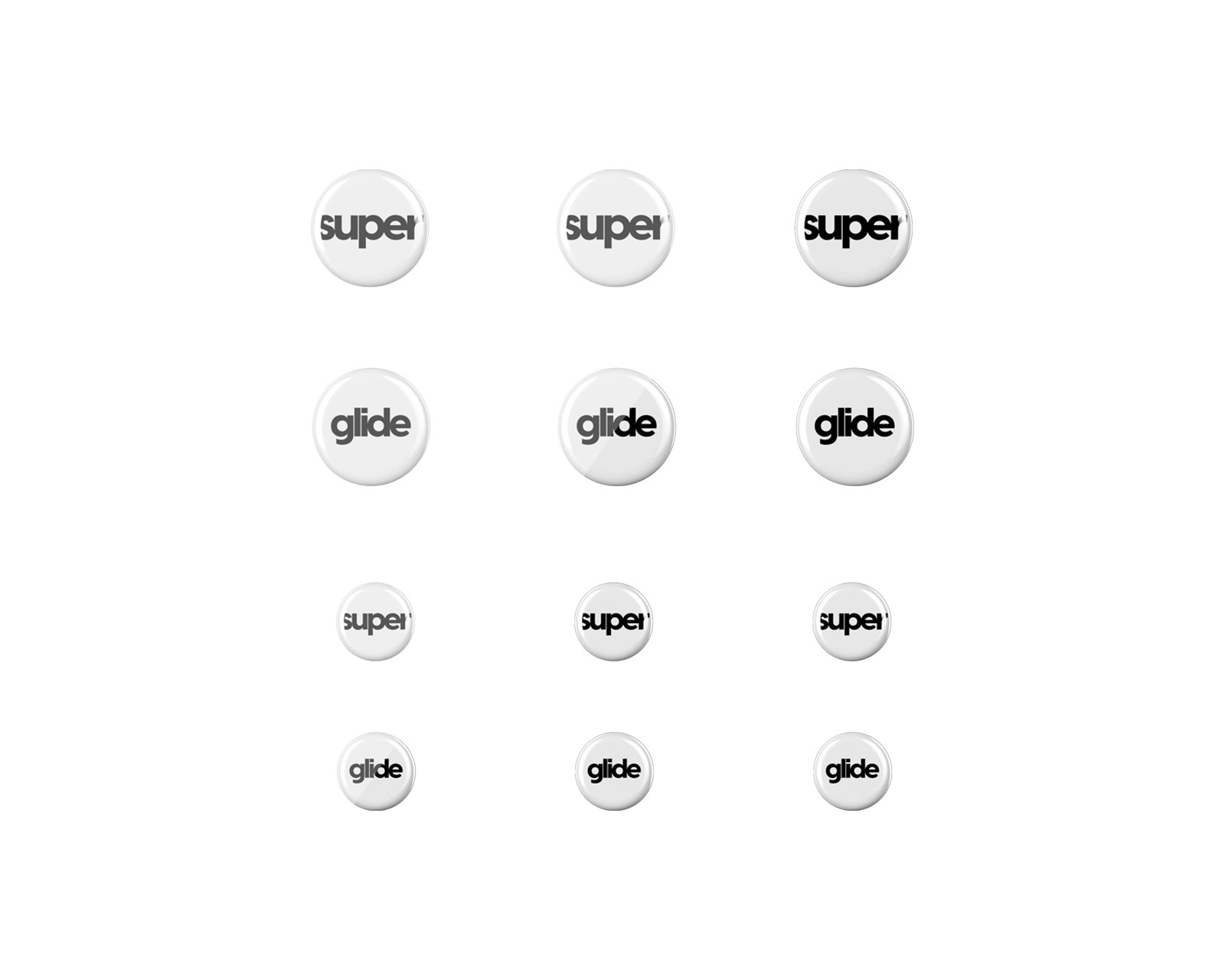 PULSAR Superglide Glass Skates Dots, Universal, 6mm + 9mm, 12 pcs - Muisvoeten