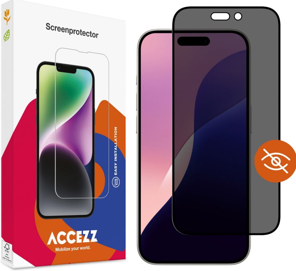 Accezz Gehard Glas Privacy Screenprotector iPhone 16 Pro Max / 17 Pro Max