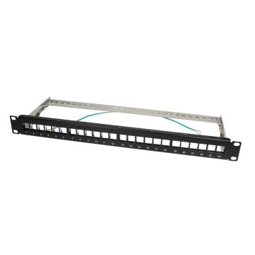 Logilink Keystone Patchpanel 19", 24 Module, leer, zwart.