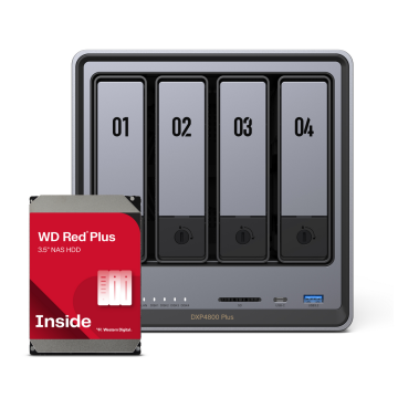 UGREEN NASync DXP4800 Plus - NAS‑server + 4x 4TB WD Red HHD