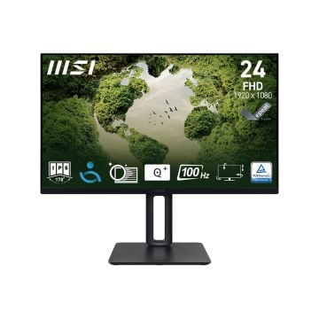 MSI PRO MP242P Monitor - 23,8″ Full HD IPS Scherm - 75 Hz - DisplayPort, HDMI, VGA - Ergonomische Stand - Zwart