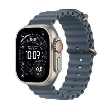 Apple Watch Ultra 3 GPS + Cellular Ocean-bandje, Titanium Blauw - Smartwatch