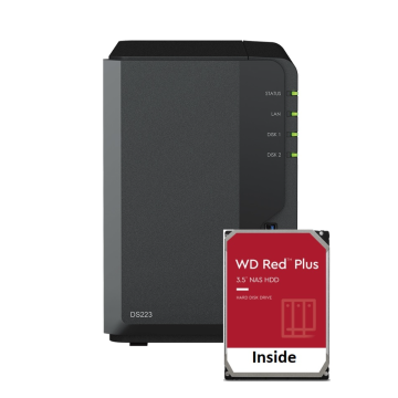 Synology DiskStation DS223 + 2x 6TB WD Red HHD - NAS-server