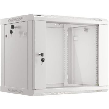 Lanberg Rack Wandbehuizing 19" 9U/600X450 (Flat-Pack) met Glas