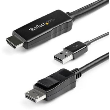 StarTech.com 3m HDMI to DisplayPort Adapter Cable with USB Power - 4K 30Hz Active HDMI to DP 1.2 Converter (HD2DPMM3M)