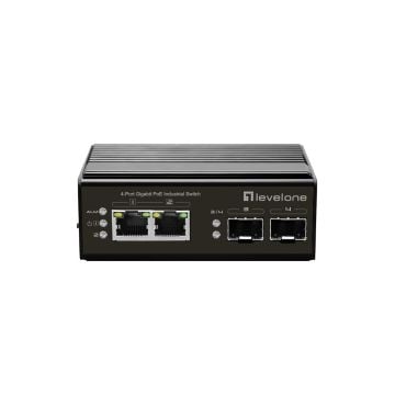 LevelOne Switch 4x GE IGP-0431 PoE DIN-Rail,-40°C to 75°C