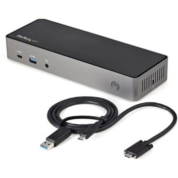 StarTech.com USB-C & USB-A Dock - Hybride Universeel Triple Monitor Laptop Docking Station DisplayPort & HDMI 4K 60Hz