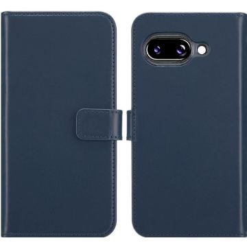 Selencia Echt Lederen Bookcase Google Pixel 9A - Blauw