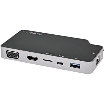 StarTech.com USB C Multiport Adapter, USB-C to 4K HDMI or VGA DisplayVideoMonitor with 100W Power Delivery Pass-through, 10Gbps USB Hub, MicroSD, Ethernet, USB 3.1 Gen 2 Type-C Mini Dock - Works w Thunderbolt 3 (CDP2HVGUASPD)