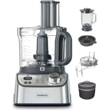 Foodprocessor 1000W Weegschaal 1.5ltr 4snijschijven Glas Blender garde