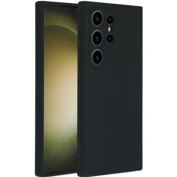 Accezz Liquid Silicone Backcover Samsung Galaxy S24 Ultra - Zwart