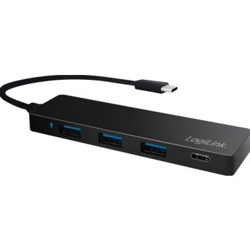 LogiLink USB 3.1 HUB 3+1-port Typee-C zwart