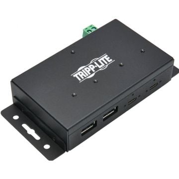 Eaton Tripp Lite series 4-Port Industrial-Grade USB 3.1 Gen 2 Hub - 10 Gbps, 2 USB-C & 2 USB-A, 15 kV ESD Immunity, Iron Housing