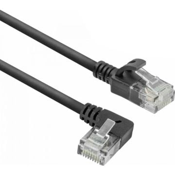CAT6A U/UTP SLIM L-ANG BK 50CM. 1 stk