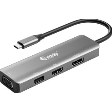 Equip 133485 - USB-C naar HDMI/DisplayPort/VGA/USB adapter