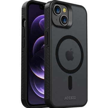Accezz Rugged Frosted Backcover met MagSafe iPhone 14 - Zwart