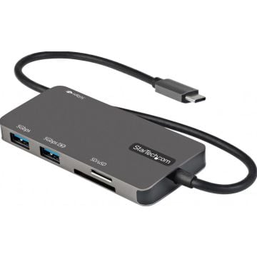 StarTech.com USB C Multiport Adapter - USB-C naar 4K HDMI, 100W Power Delivery Pass-through, SDMicroSD Slot, 3-Port USB 3.0 Hub