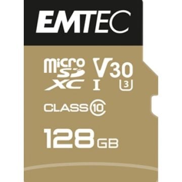 EMTEC MicroSD Card 128GB SDXC CL.10 V30 Pro + Adapter