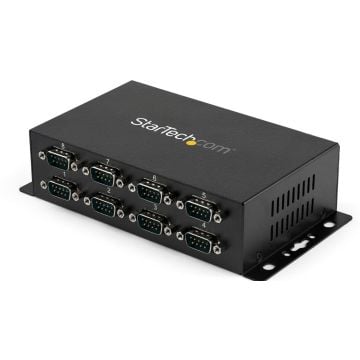 StarTech.com 8-poort USB naar DB9 RS232 Seriële Adapter Hub – Industriële DIN-rail en Wandmontage - Seriële adapter