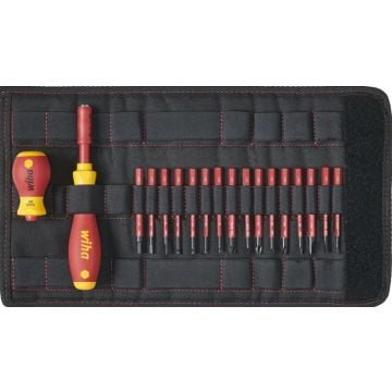 Wiha schroevendraaier & Bit Set slimVario 19-tlg. Falttasche