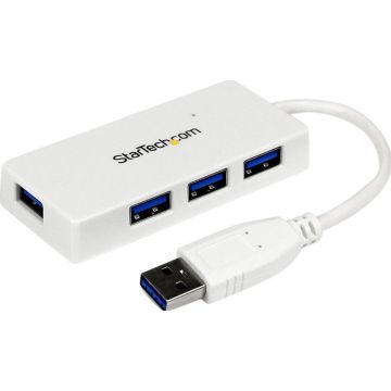 StarTech.com Draagbare 4-poorts SuperSpeed USB 3.0 hub - wit