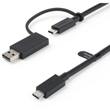 StarTech.com 1m USB-C Kabel met USB-A Adapter Dongle - Hybride 2-in-1 USB C 