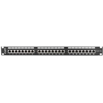Lanberg Patchpanel 24-Port 1U 19" Cat. 5E FTP afgeschermd zwart