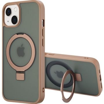 Accezz Ring Stand Backcover met MagSafe iPhone 14 - Brown