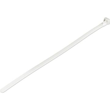 StarTech.com 10"(25cm) Reusable Cable Ties, 14"(7mm) wide, 2-12"(65mm) Bundle Dia. 50lb(22kg) Tensile Strength, Releasable Nylon Ties, IndoorOutdoor, 94V-2UL Listed, 100 Pack, White - Nylon 66 Plastic