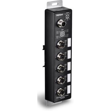 TRENDnet 5-Port Industrial EN50155 M12 Gigabit PoE+ Railway