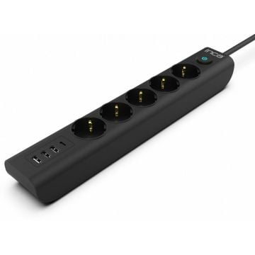 INCA stekker omlijsting IPW-44TU 5 Ste.,3 USB-A+1 Type-C,1,5m