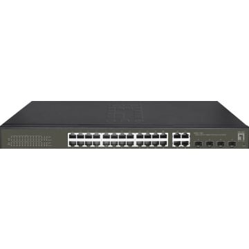 LevelOne Switch 24x GE GES-2128P 4xGSFP 19"" 380W 16xPoE+
