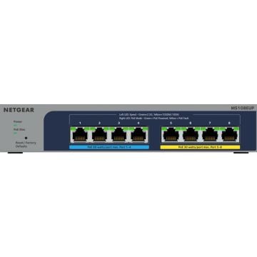 NETGEAR 8-poorts Ultra60 PoE++ Multi-Gigabit 2.5G Ethernet Plus Switch (MS108EUP) - Switch