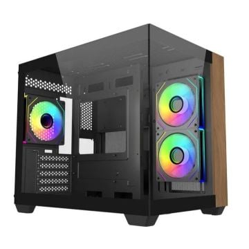 Cooler Master Elite 481 Wood Black - Mini-Tower
