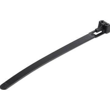 StarTech.com 12cm(5") Reusable Cable Ties, 7mm(14") wide, 30mm(1-18") Bundle Dia. 22kg(50lb) Tensile Strength, Releasable Nylon Ties, IndoorOutdoor, 94V-2UL Listed, 100 Pack, Black - Nylon 66 Plastic