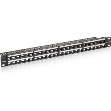 Equip 769248 Cat.6 Panel 1U for 48 Keystone Jacks, unshielded, black