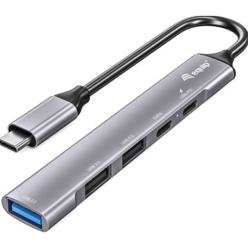 Equip USB-Hub 5-Port 3.0/C->1x3.0/2x2.0/1x3.0C/PD o.voeding