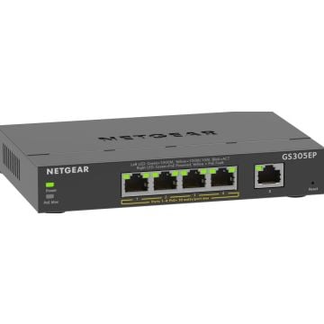 NETGEAR 5-poorts Gigabit Ethernet PoE+ Plus Switch (GS305EP) - Switch