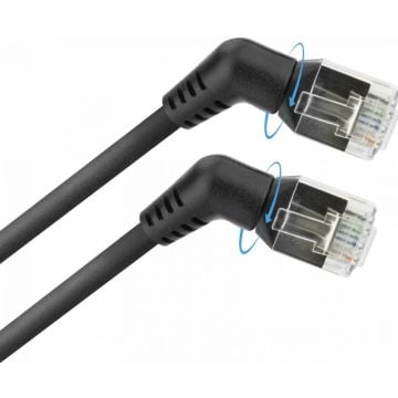 CAT6A U/FTP SLIM R360 BK 0.50M. 1 stk