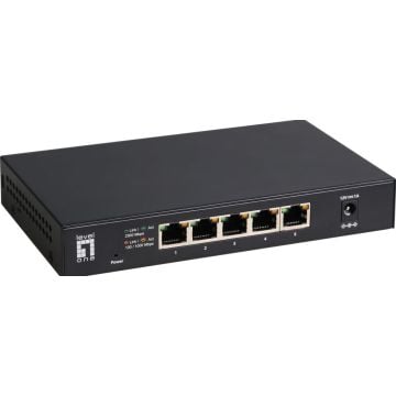 LevelOne Switch 5x GE GEU-0525 IEEE 802.3x 100Mbps zwart