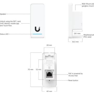 Ubiquiti UniFi Access G3 Reader Black - Toegangssysteem